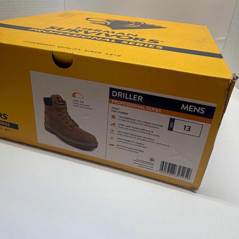 Herman Survivors Driller Men's 13 Wheat Waterproof Steel Toe Work Boots NEW - Picture 9 of 10